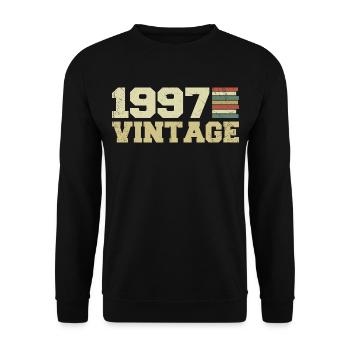 1997 Geburtstagsgeschenk 1997 Jahrgang 1997 Geschenk - Unisex Pullover - Schwarz - Vorne - Alina (178cm) & Michal (187cm)
