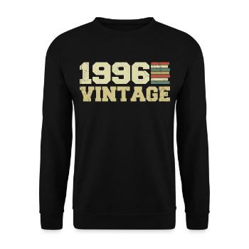 1996 Geburtstagsgeschenk 1996 Jahrgang 1996 Geschenk - Unisex Pullover - Schwarz - Vorne - Alina (178cm) & Michal (187cm)
