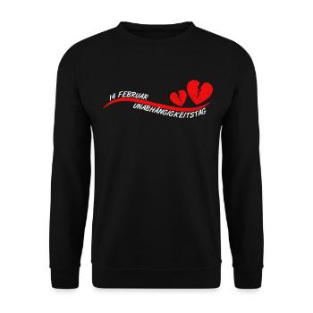 14 Februar Unabhängigkeitstag Valentinstag Spaß - Unisex Pullover - Schwarz - Vorne - Alina (178cm) & Michal (187cm)