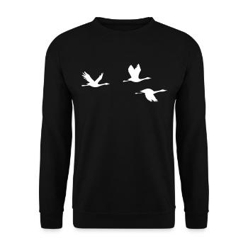 Flying Goose Goose Migratory Birds Grey Goose Gift - Unisex Sweatshirt - black - Front - Alina (178cm) & Michal (187cm)