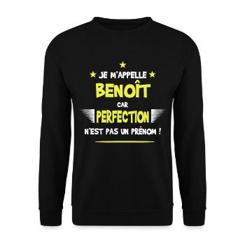 Benoît cadeau humour et drôle - Sweat-shirt Unisexe - noir - Devant - Alina (178cm) & Michal (187cm)