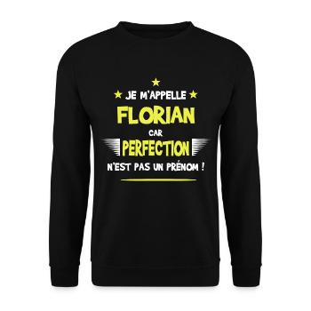Florian cadeau humour et drôle - Sweat-shirt Unisexe - noir - Devant - Alina (178cm) & Michal (187cm)