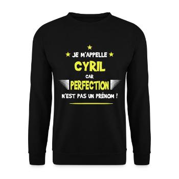 Cyril cadeau humour et drôle - Sweat-shirt Unisexe - noir - Devant - Alina (178cm) & Michal (187cm)