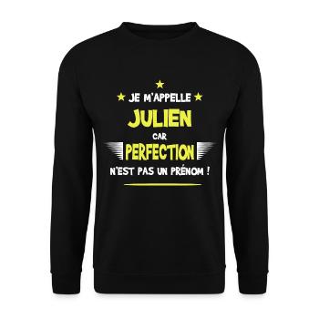 Julien cadeau humour et drôle - Sweat-shirt Unisexe - noir - Devant - Alina (178cm) & Michal (187cm)