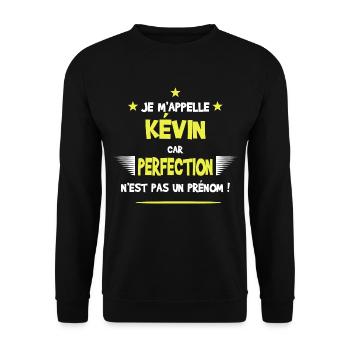 Kévin cadeau humour et drôle - Sweat-shirt Unisexe - noir - Devant - Alina (178cm) & Michal (187cm)