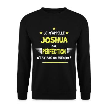 Joshua cadeau humour et drôle - Sweat-shirt Unisexe - noir - Devant - Alina (178cm) & Michal (187cm)