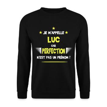 Luc cadeau humour et drôle - Sweat-shirt Unisexe - noir - Devant - Alina (178cm) & Michal (187cm)