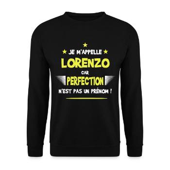 Lorenzo cadeau humour et drôle - Sweat-shirt Unisexe - noir - Devant - Alina (178cm) & Michal (187cm)