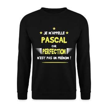 Pascal cadeau humour et drôle - Sweat-shirt Unisexe - noir - Devant - Alina (178cm) & Michal (187cm)