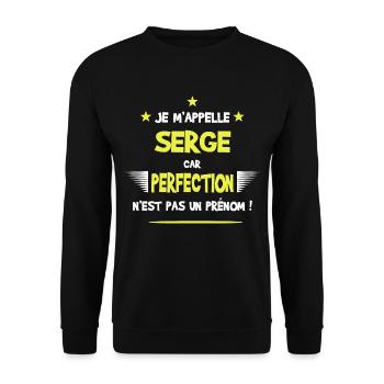 Serge cadeau humour et drôle - Sweat-shirt Unisexe - noir - Devant - Alina (178cm) & Michal (187cm)