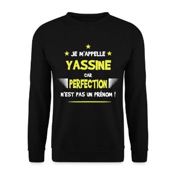 Yassine cadeau humour et drôle - Sweat-shirt Unisexe - noir - Devant - Alina (178cm) & Michal (187cm)