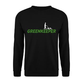 Greenkeeper Rasenmäher Gärtner Geschenkidee - Unisex Pullover - Schwarz - Vorne - Alina (178cm) & Michal (187cm)