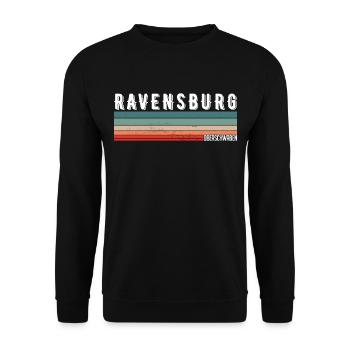 Ravensburg Ravensburger Upper Swabia Retro Vintage - Unisex Sweatshirt - black - Front - Alina (178cm) & Michal (187cm)