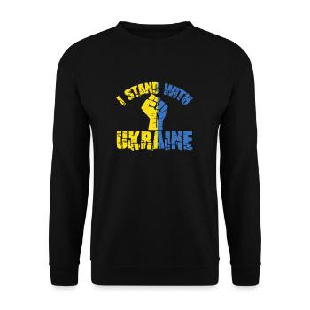 Soutenez l’Ukraine avec Je soutiens l’Ukraine - Sweat-shirt Unisexe - noir - Devant - Alina (178cm) & Michal (187cm)