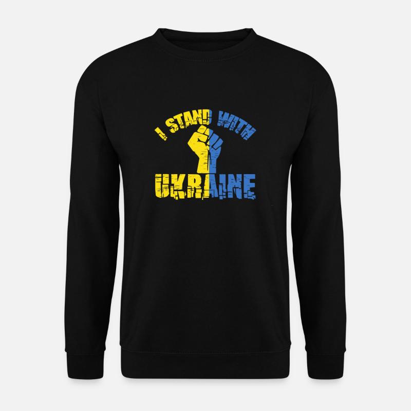 Unterstütze die Ukraine mit I stand with Ukraine - Unisex Pullover - Schwarz
