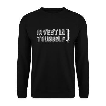 Investissez en vous-même citations motivantes - Sweat-shirt Unisexe - noir - Devant - Alina (178cm) & Michal (187cm)