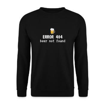 Lustiger Slogan Error 404 Beer Not Found - Unisex Pullover - Schwarz - Vorne - Alina (178cm) & Michal (187cm)
