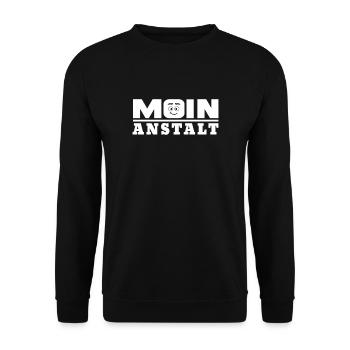 Moin Anstalt Lustiges Geschenk - Unisex Pullover - Schwarz - Vorne - Alina (178cm) & Michal (187cm)