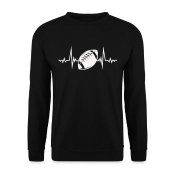 ECG Pulse Heart Line Football US Sports Gift - Unisex Sweatshirt - black - Front - Alina (178cm) & Michal (187cm)