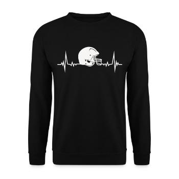 ECG Pulse Heart Line Football Helmet US Sports Gift - Unisex Sweatshirt - black - Front - Alina (178cm) & Michal (187cm)