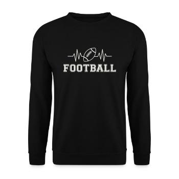 ECG Pulse Heart Line Football US Sports Gift - Unisex Sweatshirt - black - Front - Alina (178cm) & Michal (187cm)