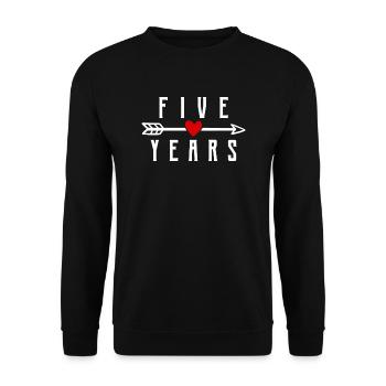 5 ans anniversaire de mariage mariage en bois - Sweat-shirt Unisexe - noir - Devant - Alina (178cm) & Michal (187cm)
