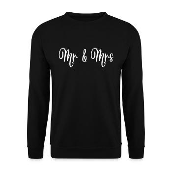 Mr & Mrs Hochzeit Verlobung Heiraten - Unisex Pullover - Schwarz - Vorne - Alina (178cm) & Michal (187cm)