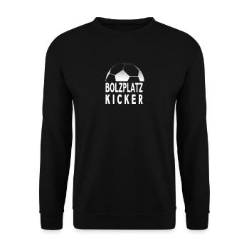 Bolzplatzkicker Ball Fußball Fan Kicker - Unisex Pullover - Schwarz - Vorne - Alina (178cm) & Michal (187cm)