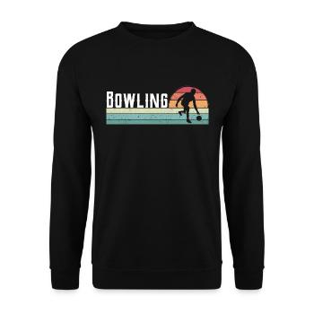 Bowler Bowling Sport Rétro Vintage - Sweat-shirt Unisexe - noir - Devant - Alina (178cm) & Michal (187cm)