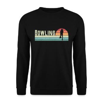 Bowler Bowling Sport Rétro Vintage - Sweat-shirt Unisexe - noir - Devant - Alina (178cm) & Michal (187cm)