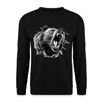 Bear Nature Environmental Protection Animals Night Climate - Unisex Sweatshirt - black - Front - Alina (178cm) & Michal (187cm)