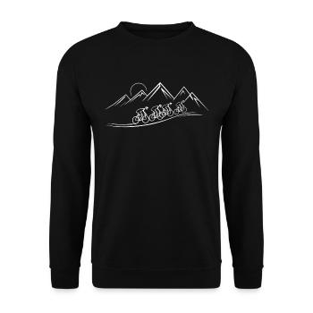 Bicycle Tour Mountains Bicycle Nature Excursion - Unisex Sweatshirt - black - Front - Alina (178cm) & Michal (187cm)