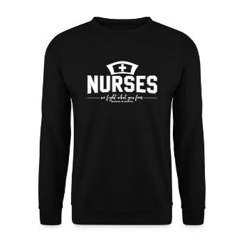 Nurses Nurse Physician Assistant Doctor Medicine - Unisex Sweatshirt - black - Front - Alina (178cm) & Michal (187cm)