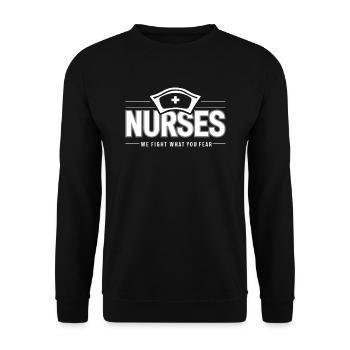 Nurses Nurse Physician Assistant Doctor Medicine - Unisex Sweatshirt - black - Front - Alina (178cm) & Michal (187cm)
