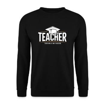 Teacher Teacher Pupil School Profession - Unisex Sweatshirt - black - Front - Alina (178cm) & Michal (187cm)