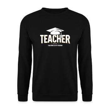 Teacher Teacher School Profession - Unisex Sweatshirt - black - Front - Alina (178cm) & Michal (187cm)