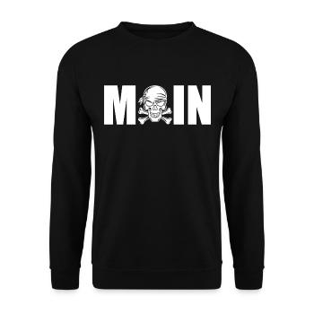 MOIN TOTENKOPF Begrüßung Norddeutschland - Unisex Pullover - Schwarz - Vorne - Alina (178cm) & Michal (187cm)