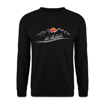 Bicycle Mountains Road Bike Bicycle Tour - Unisex Sweatshirt - black - Front - Alina (178cm) & Michal (187cm)