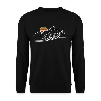 Bicycle Mountains Road Bike Bicycle Tour - Unisex Sweatshirt - black - Front - Alina (178cm) & Michal (187cm)