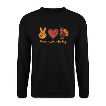 Thanksgiving Paix Amour Turquie - Sweat-shirt Unisexe - noir - Devant - Alina (178cm) & Michal (187cm)