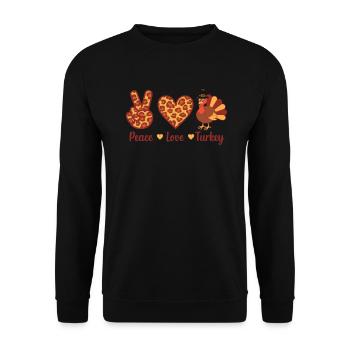 Thanksgiving Paix Amour Turquie - Sweat-shirt Unisexe - noir - Devant - Alina (178cm) & Michal (187cm)