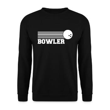 Bowler Bowling Liga Bowlingspieler - Unisex Pullover - Schwarz - Vorne - Alina (178cm) & Michal (187cm)
