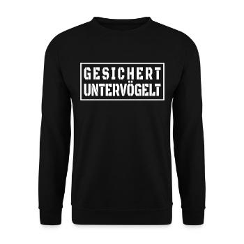 Gesichert Untervögelt Vatertag Malle Style - Unisex Pullover - Schwarz - Vorne - Alina (178cm) & Michal (187cm)
