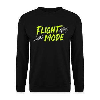 Flight Mode – Football Power aktiviert - Unisex Pullover - Schwarz - Vorne - Alina (178cm) & Michal (187cm)