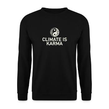 Climate is Karma Yin & Yang Nature - Environmental Protection - Unisex Sweatshirt - black - Front - Alina (178cm) & Michal (187cm)
