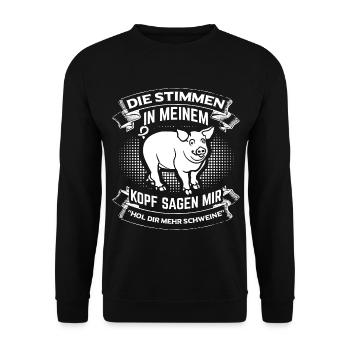 Get more pigs! Agriculture Farmer Field - Unisex Sweatshirt - black - Front - Alina (178cm) & Michal (187cm)