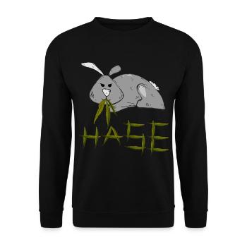 Baba Hase - Unisex Pullover - Schwarz - Vorne - Alina (178cm) & Michal (187cm)