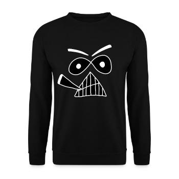 Cool Grumpy Face white - Weska Face Collection - Unisex Sweatshirt - black - Front - Alina (178cm) & Michal (187cm)