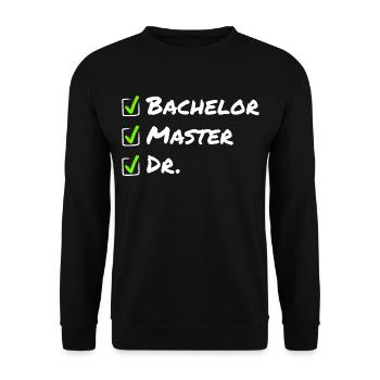 Bachelor Master Dr - Funny Graduation Doctorate - Sweat-shirt Unisexe - noir - Devant - Alina (178cm) & Michal (187cm)