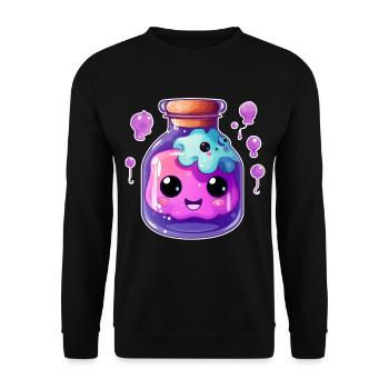 Cute Kawaii Potion - Unisex Sweatshirt - black - Front - Alina (178cm) & Michal (187cm)